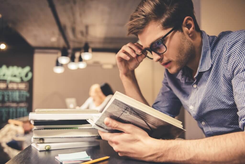 Guy in the library