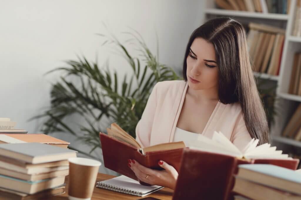 Woman in the library